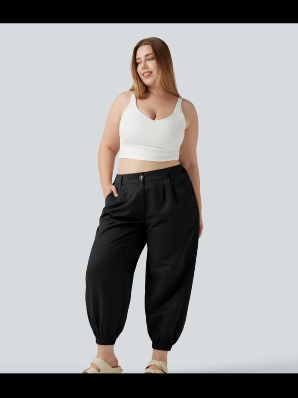 NWT. Size 2X HALARA Black Elastic-Cuff Jogger Pants
